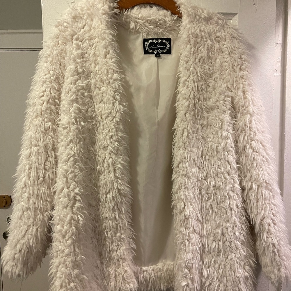 White fur coat
